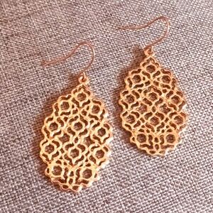 Ornate Filigree Goldtone Earrings - Pre-loved (2")